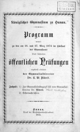 3: Zur Gymnasialpädagogik