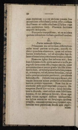 III. Partus naturalis historia.