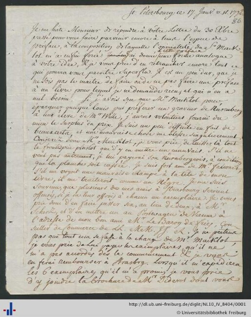 Brief vom 17.01.1772.
