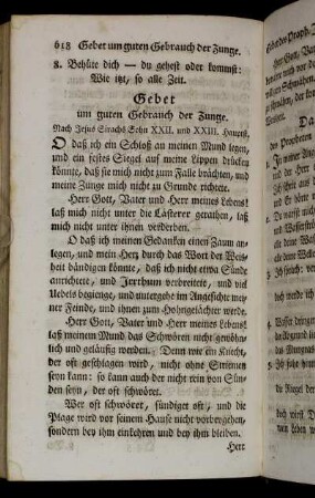 Gebet um guten Gebrauch der Zunge.