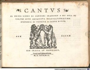 IL PRIMO LIBRO DI CANZONI FRANCESE A SEI VOCI