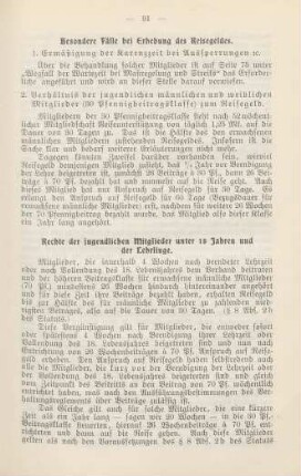 Besondere Fälle bei Erhebung des Reisegeldes.