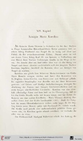 XIV. Kapitel: Königin Maria Karolina