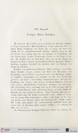 XIV. Kapitel: Königin Maria Karolina