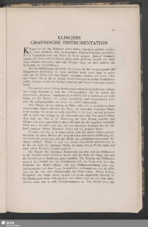 Klingers Graphische Instrumentation