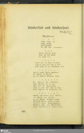 Kinderlied und Kinderspiel