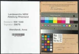 Entnazifizierung Anna Wendlandt , geb. 11.03.1900 ()