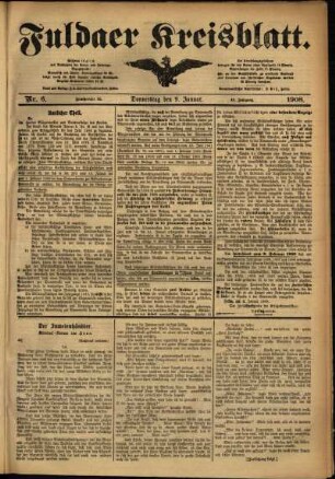 Ausgabe vom Donnerstag, den 09. Januar 1908.