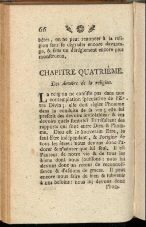 Chapitre Quartriéme. Des devoirs de la religion.