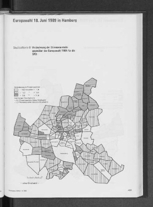 Veränderung der Stimmenanteile gegenüber der Europawahl 1984 für die SPD