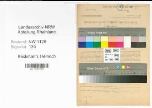 Entnazifizierung Heinrich Beckmann , geb. 20.01.1908 (Polizist)
