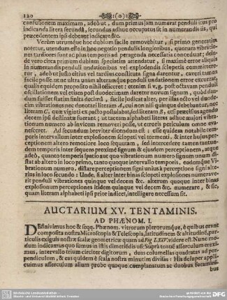 AUCTARIUM XV. TENTAMINIS.