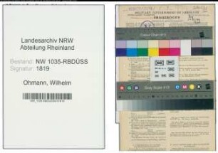 Entnazifizierung Wilhelm Ohmann , geb. 12.11.1904 (Schmied)