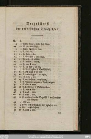 Verzeichniß der vornehmsten Druckfehler.