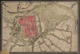 Plan von der Stadt Görlitz, Handzeichnung, um 1750 : Plan von der Stadt Goerlitz. - [S.l.] , [ca. 1750]. - 1 Kt. : kolor. Handzeichng. , 33 x 41 cm