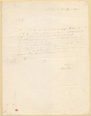 Georg Simon Ohm (1789 - 1854) Autographen: Briefe von Georg Simon Ohm an verschiedene Adressaten - BSB Autogr.Cim. Ohm, Georg Simon, 7. Georg Simon Ohm (1789 - 1854) Autographen: Brief von Georg Simon Ohm an N. N. - BSB Autogr.Cim. Ohm, Georg Simon.7
