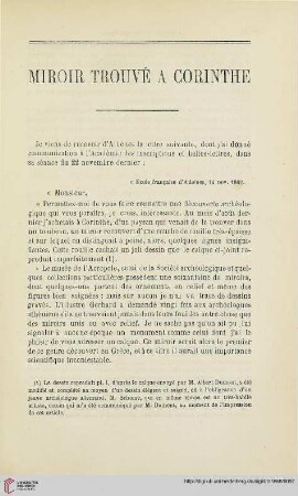 N.S. 17.1868: Miroir trouvé à Corinthe