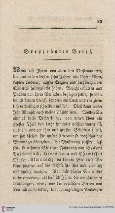 Dreyzehnter Brief