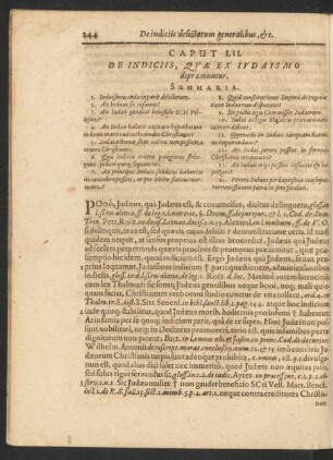 Caput LII. De Indiciis, Quae Ex Iudaismo depromuntur.