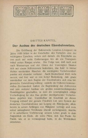Drittes Kapitel. Der Ausbau des deutschen Eisenbahnnetzes