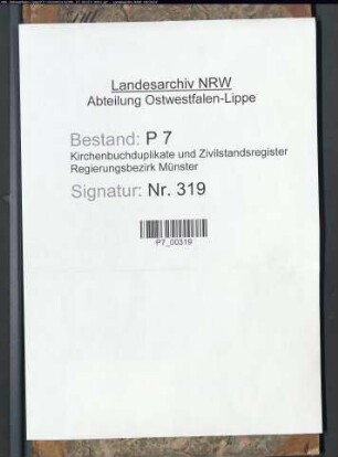 Zivilstandsregister der Munizipalität Hamm (T 1809). (Gemeinde: Hamm, Kreis Recklinghausen)