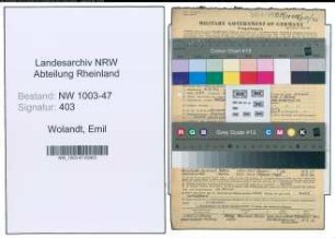 Entnazifizierung Emil Wolandt , geb. 04.11.1892 (Schuldirektor)