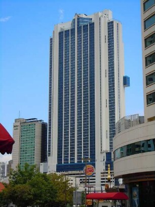 Panama-City - Hochhäuser im Geschäftsvirtel : Wohn-und Bürohochhäuser prägen das Stadtbild. Aufgenommen am 14. September in Panama-City