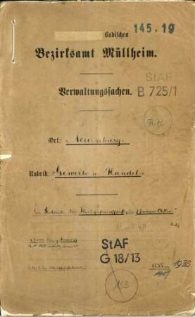 Konzessionierung und Betrieb der Gastwirtschaft Zum schwarzen Adler in Neuenburg