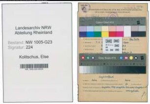 Entnazifizierung Else Kolitschus , geb. 09.03.1920 (Schneiderin)