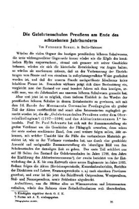 Die Gelehrtenschulen Preußens am Ende des achtzehnten Jahrhunderts