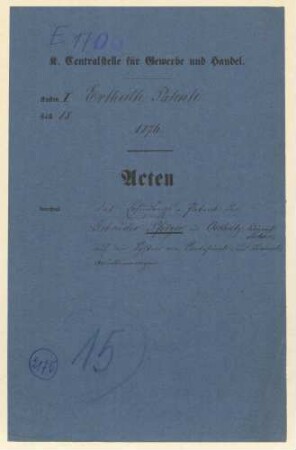 Patent der Gebrüder Pfitzer in Oschatz, Königreich Sachsen, auf ein System für Centesimal- und Decimal-Brückenwaagen