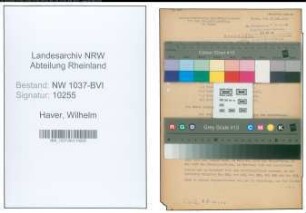 Entnazifizierung Wilhelm Haver , geb. 16.09.1900 (Verw.Angestellter)