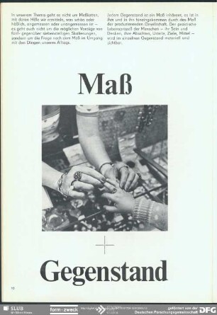 Maß und Gegenstand : Maß und Gegenstand