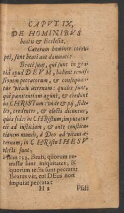 Caput IX, De Hominibus beatis et Ecclesia.