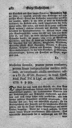 Medicina forensis, praeter partes consuetas.