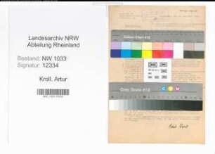 Entnazifizierung Artur Kroll , geb. 21.05.1893 (Angest.)