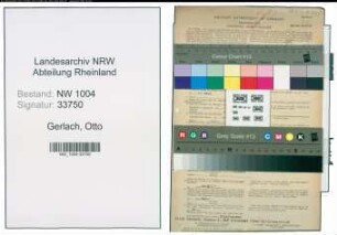 Entnazifizierung Otto Gerlach , geb. 12.01.1890 (Techn.Kaufmann)
