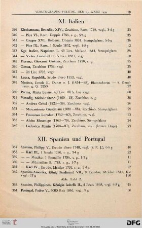 XII. Spanien und Portugal (Nr. 357-364)