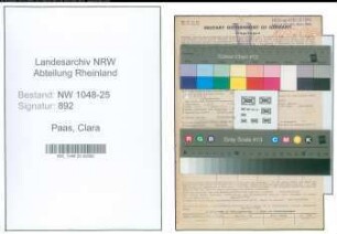 Entnazifizierung Clara Paas , geb. 02.04.1872 (Kauffrau)