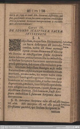 Caput IV. De Idoneo Scripturae Sacrae Interprete