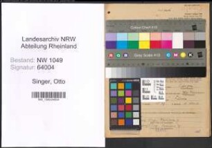 Entnazifizierung Otto Singer , geb. 09.04.1908 (Angestellter)