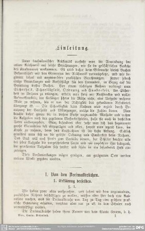 I. Von den Decimalbrüchen