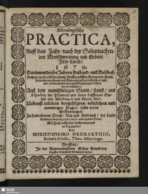 Astrologische Practica