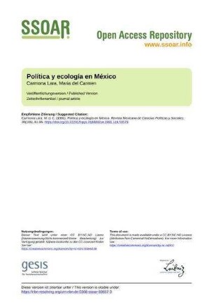 Política y ecología en México