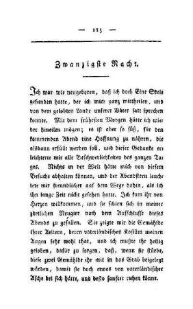 Zwanzigste Nacht. Bei einer Wöchnerin von dem Auslande