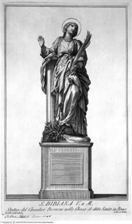 Le statue de' dodici apostoli esistenti nella Basilica Lateranense scolpite da celebri autori, Santa Bibiana, die heilige Bibiana