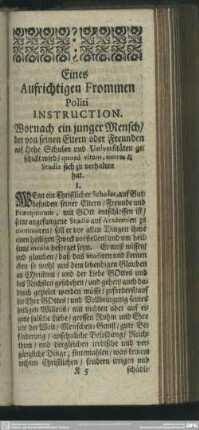 Eines Aufrichtigen Frommen Politi Instruction