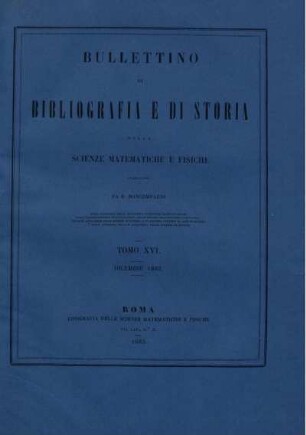 Tomo XVI. Dicembre 1883.