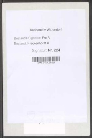Rechnungsbelege Kirchspiel Vorhelm