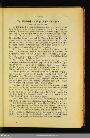 Das Vorherrschen bürgerlichen Einflusses